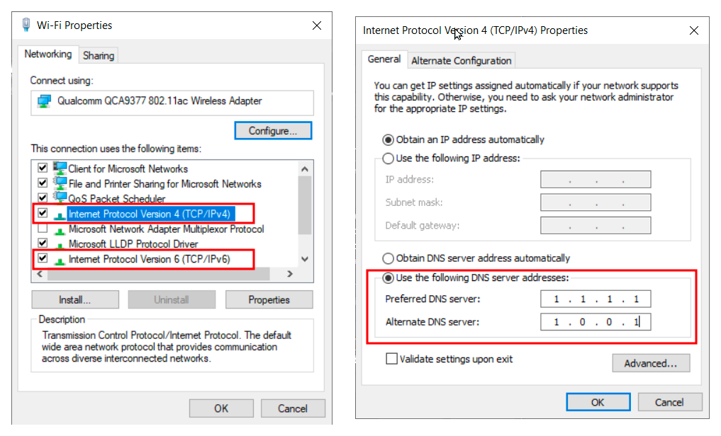 
windows 10 dns degistirmek