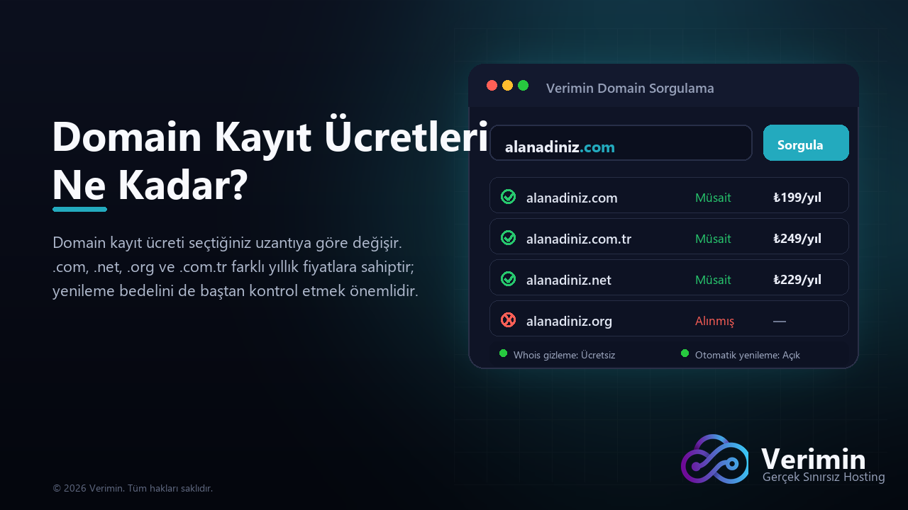 Domain kayıt ücretleri ne kadar