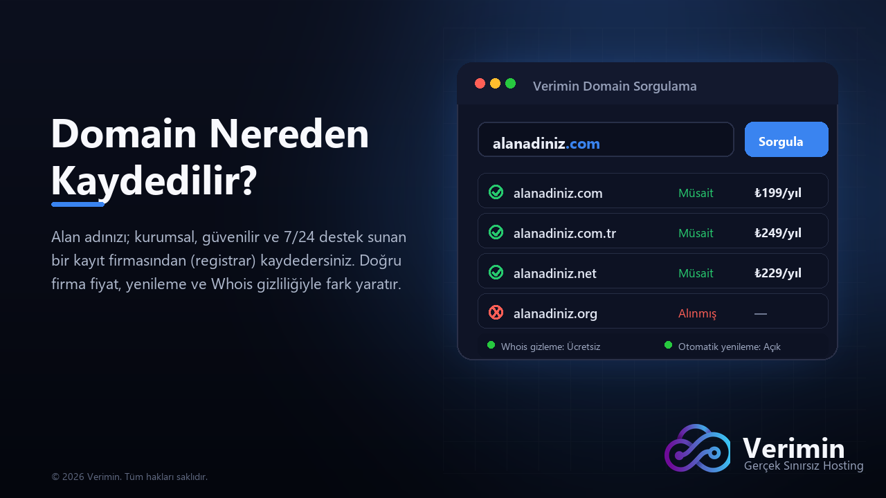 Domain nereden kaydedilir