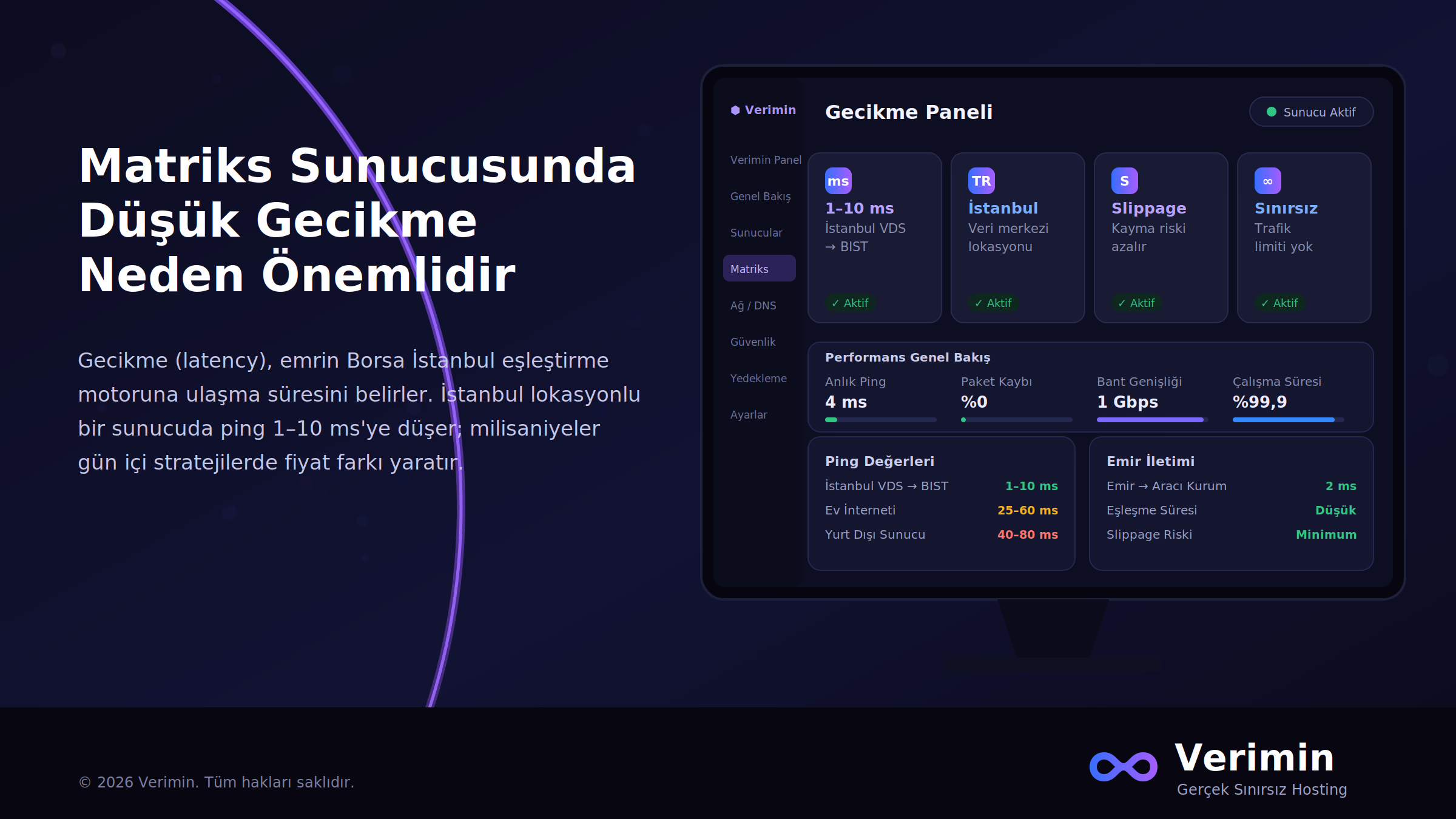 Matriks sunucusunda düşük gecikme neden önemlidir