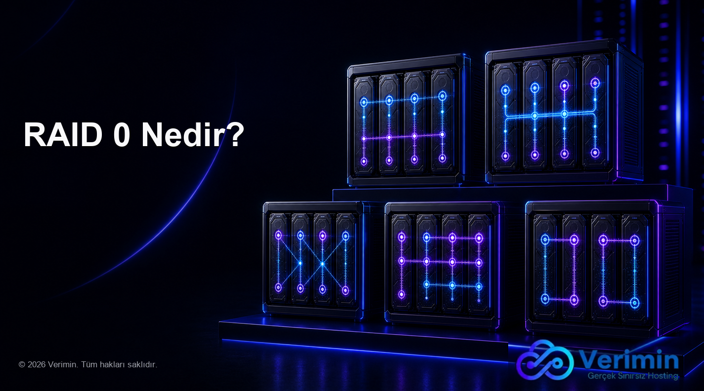 RAID 0 Nedir? – RAID 0 striping yapısını, performans avantajını ve yedeklilik riskini öğrenin.