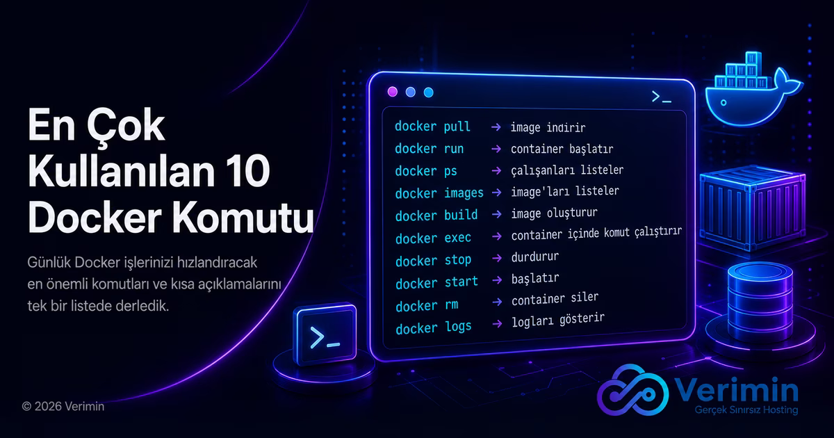 en çok kullanılan temel docker komutları listesi